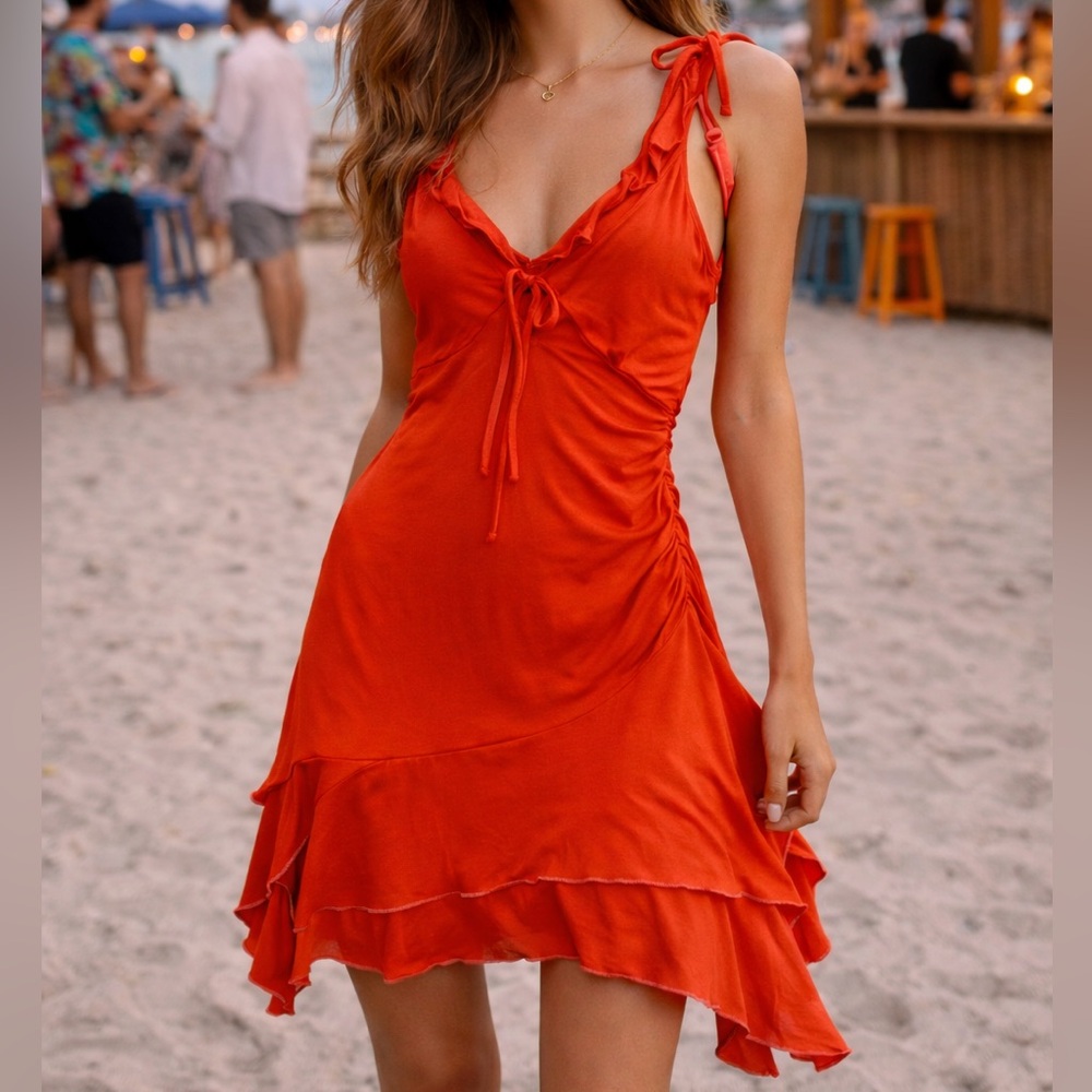 Wild Fable Dress Wmns XS Ruffle Hem Handkerchief Asymmetrical Fairy Summer Beach